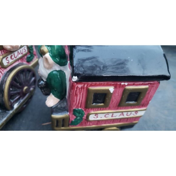 Vintage Holiday Tea set Santa Claus Holiday Express Ceramic Tea Coffee Set - Picture 10 of 12